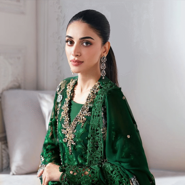 3 Piece Unstitched Embroidered Chiffon Suit - Image 15