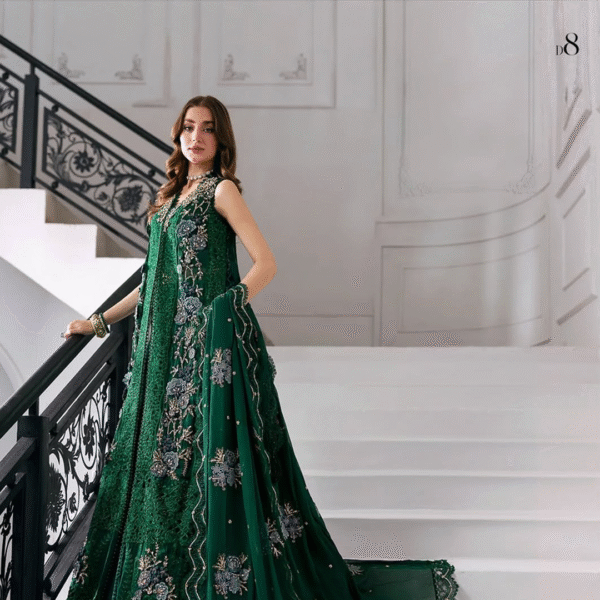 3 Piece Unstitched Embroidered Chiffon Suit - Image 4