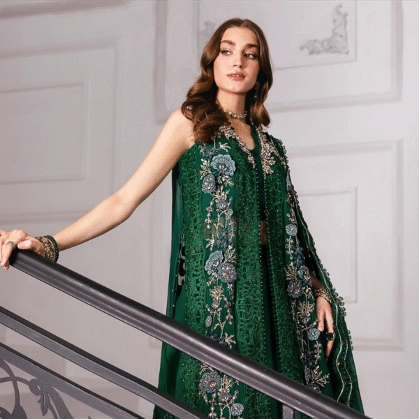 3 Piece Unstitched Embroidered Chiffon Suit - Image 3