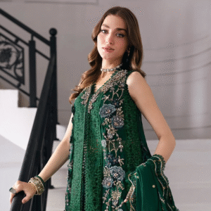 3 Piece Unstitched Embroidered Chiffon Suit