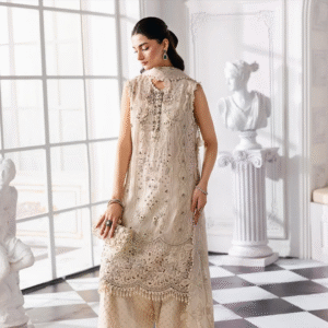 3 Piece Unstitched Embroidered Chiffon Suit D7