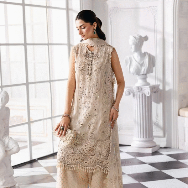 3 Piece Unstitched Embroidered Chiffon Suit D7