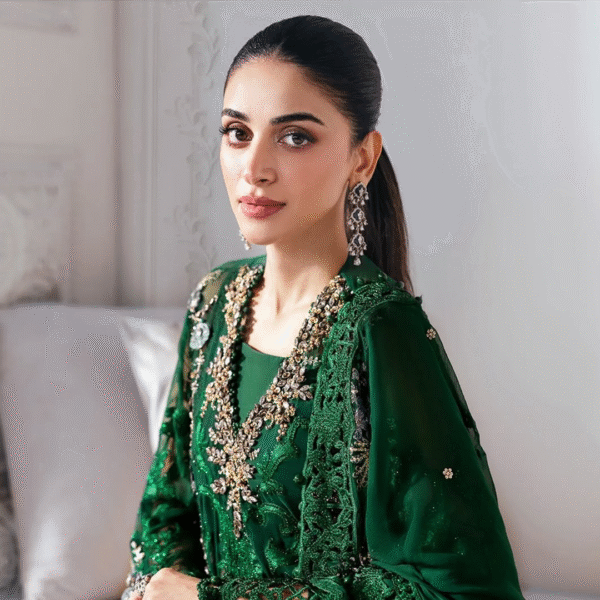 3 Piece Unstitched Embroidered Chiffon Suit - Image 11
