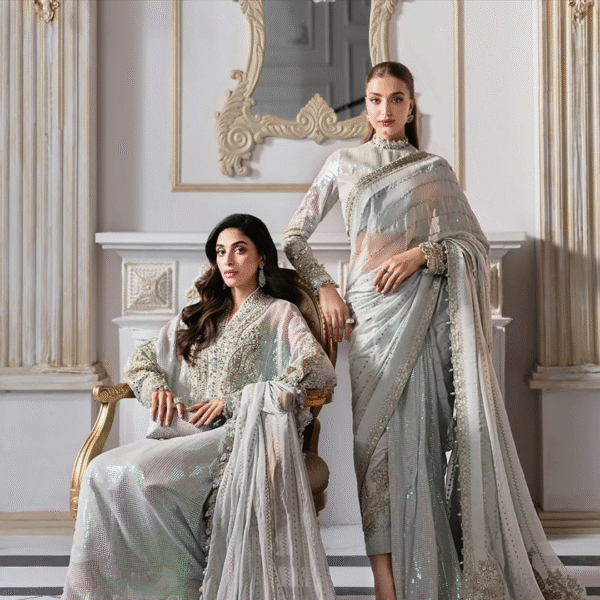 3 Piece Unstitched Embroidered Chiffon Suit D5 - Image 3