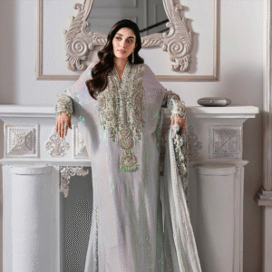 3 Piece Unstitched Embroidered Chiffon Suit D5