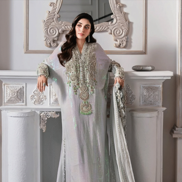 3 Piece Unstitched Embroidered Chiffon Suit D5