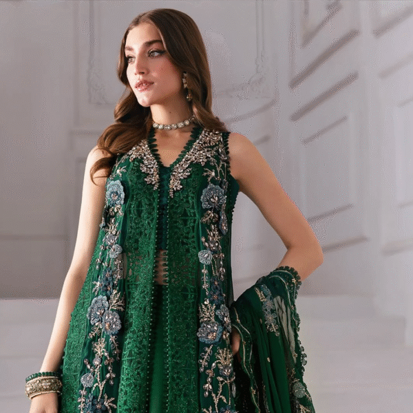 3 Piece Unstitched Embroidered Chiffon Suit - Image 9