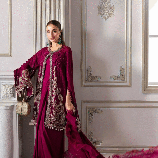 3 Piece Unstitched Embroidered Chiffon Suit D3 - Image 6