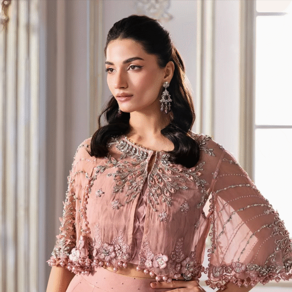 Unstitched Embroidered Chiffon Saree - Image 3