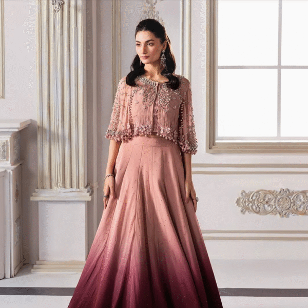 Unstitched Embroidered Chiffon Saree - Image 4