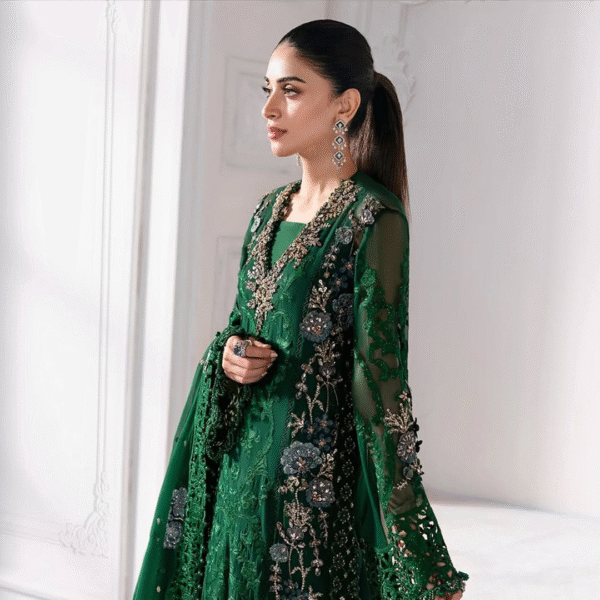 3 Piece Unstitched Embroidered Chiffon Suit - Image 7