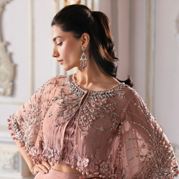 Unstitched Embroidered Chiffon Saree - Image 8