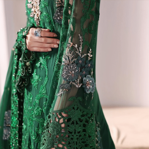 3 Piece Unstitched Embroidered Chiffon Suit - Image 6